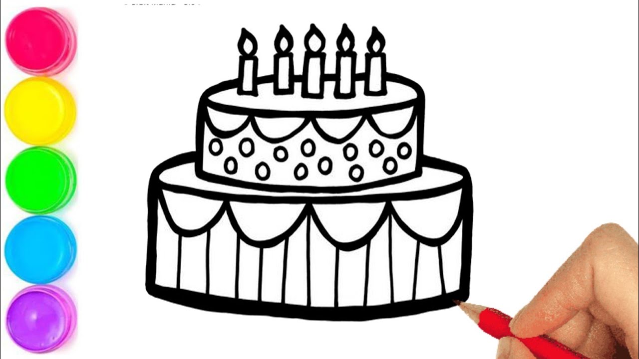 sketch draw birthday cake cartoon Stock Vector Image & Art - Alamy