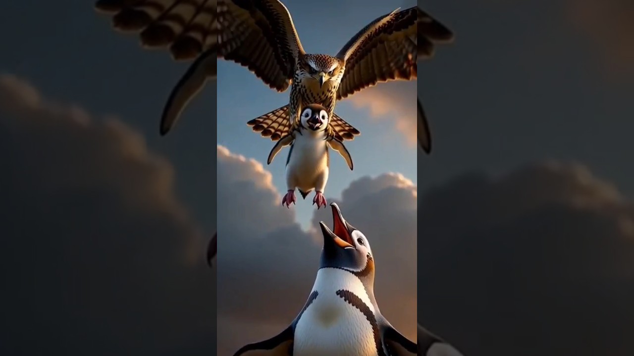Brave Dog Saves Baby Penguin from Hawk | Emotional 3D Animal Rescue Story🐕👍