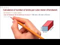 Calculation of no  of bricks per 1 cubic meter