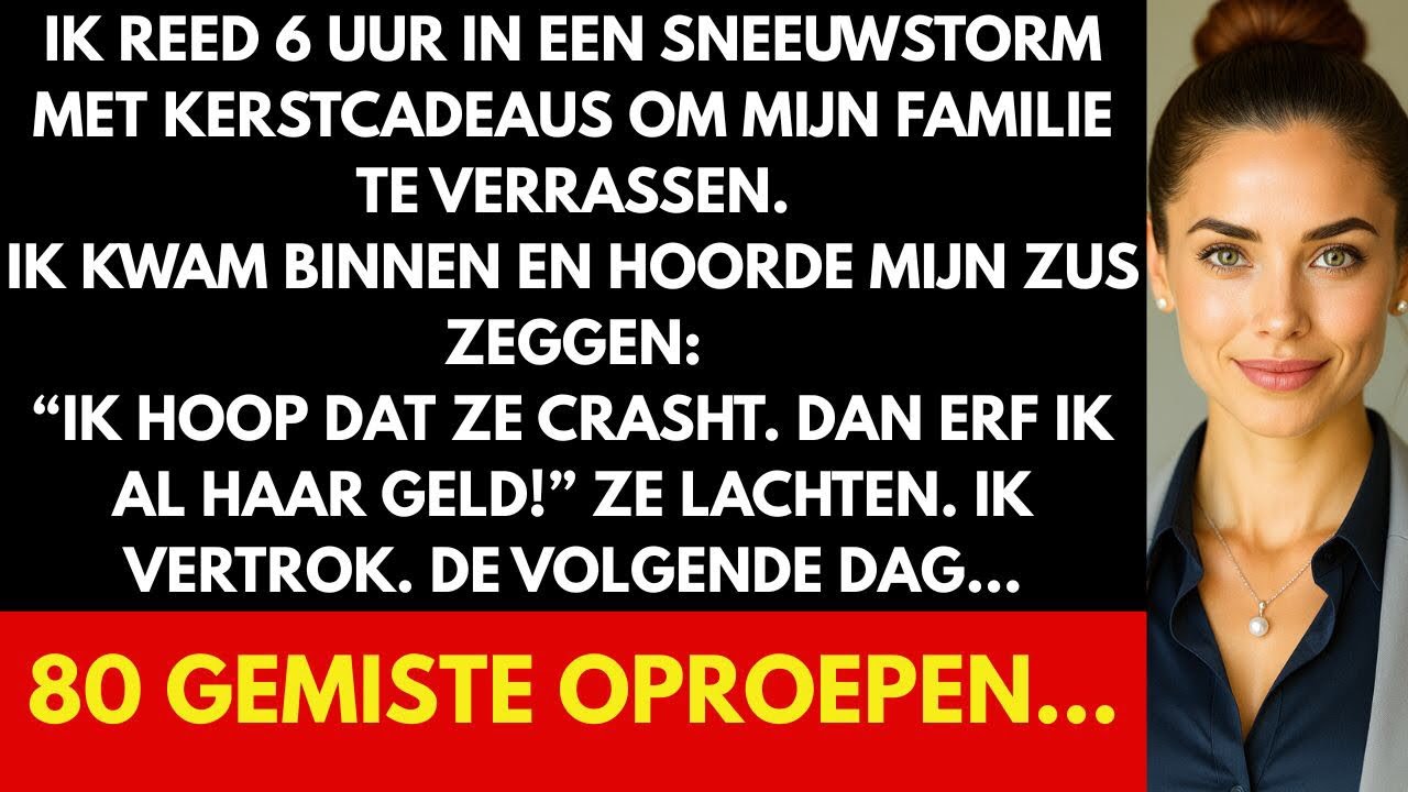 Ik reed 6 uur door een sneeuwstorm om mijn familie te verrassen. Toen hoorde ik mijn zus…