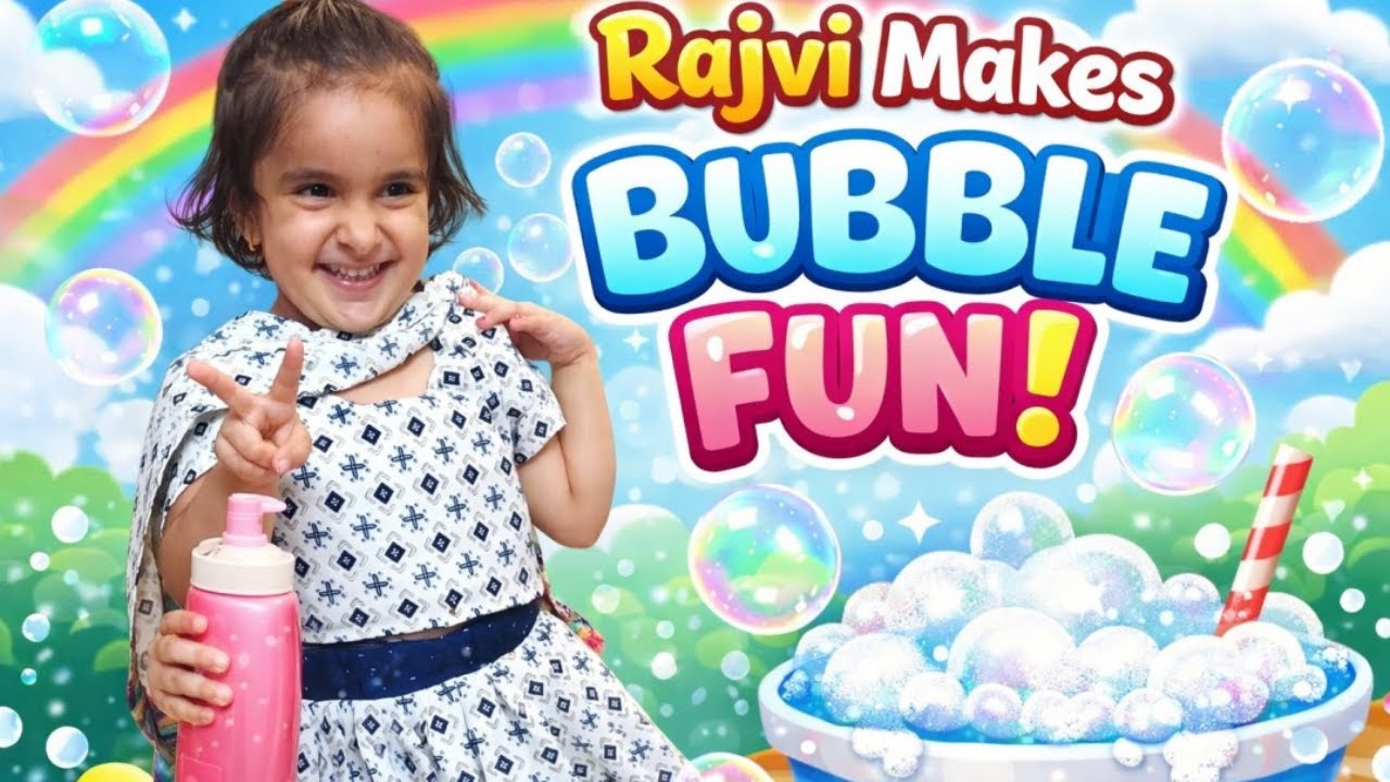 👉 Rajvi Makes Bubble Fun with Shampoo 🫧 | Happy Kids Bubble Play