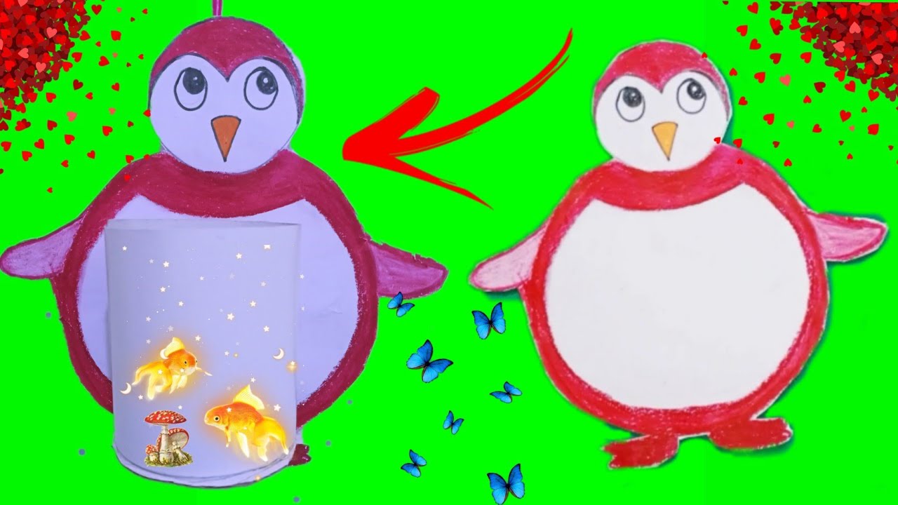 How to make easy brush holder// Easy trick to make penguin holder // MT Art & Craft