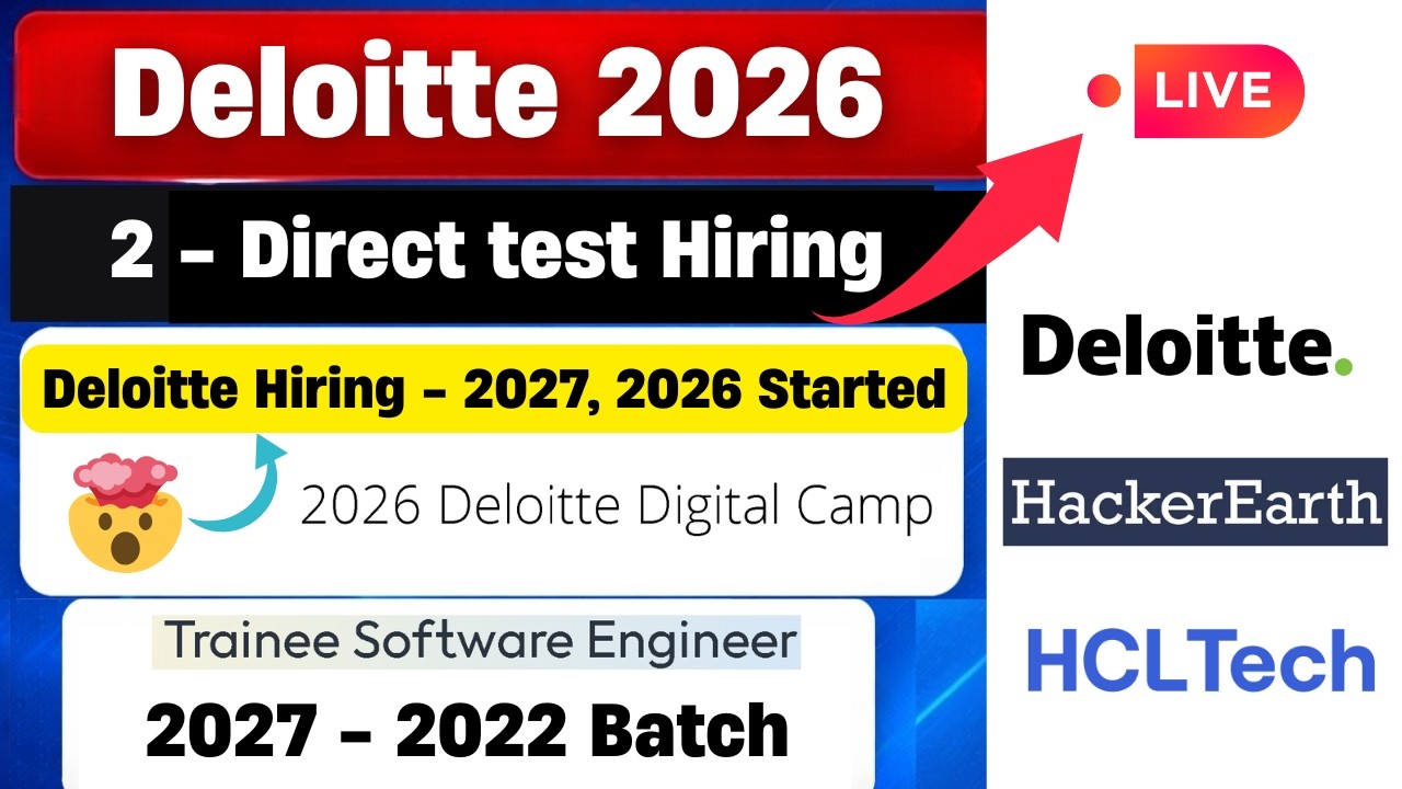 🤯Deloitte Hiring 2026, 2027 Batch | Trainee Software Engineer | Direct ...