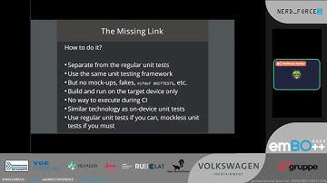 emBO++: The Missing Link: Non-mocking Unit Tests