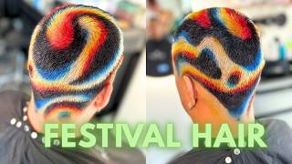 My Client wanted Burning Man worthy hair - Inspired by Artist Felipe Pantone