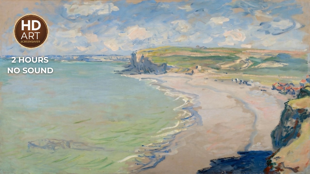 Monet - Beach in Pourville - 2 hour Screensaver