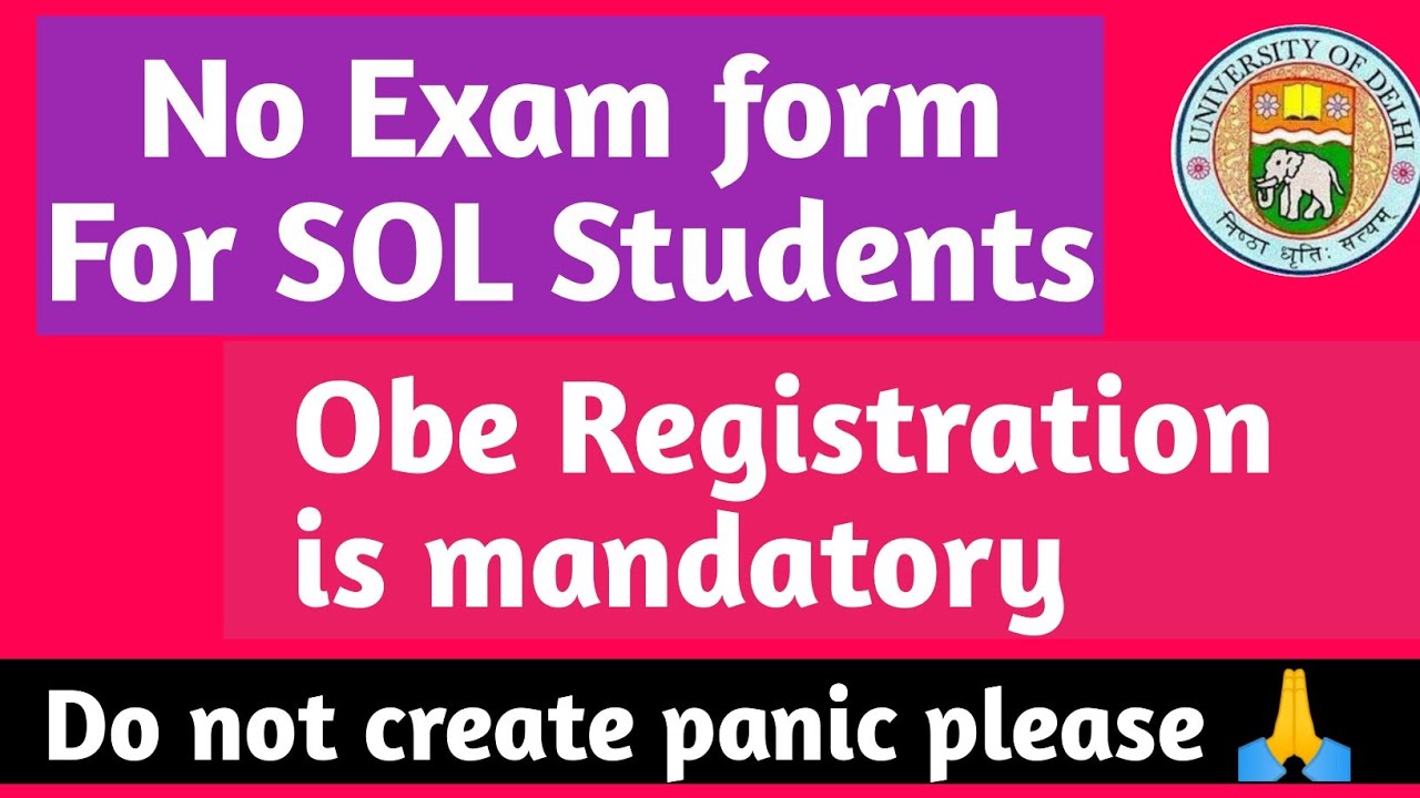 No Exam form For SOL| Obe Registration is mandatory | Ameeninfo| SOL exam march 2021