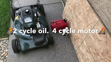 Will a 4-cycle lawnmower run on 2-cycle gas/oil mix?