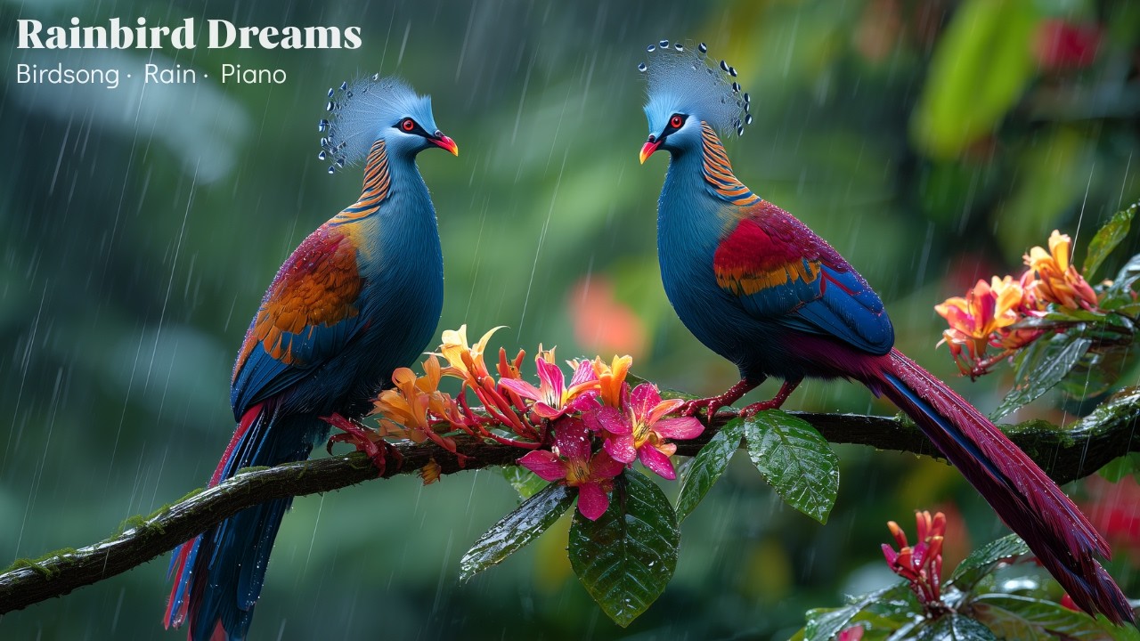 Natural Calm 🌧️ Rain, Birdsong & Soft Healing Music 🎹 | Mental Ease 🌿