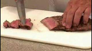 The final step for ensuring tender flank steak is correct slicing --
thinly slice meat across grain. this shortens muscle fibers, making
them easier ...
