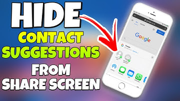 How to DISABLE / HIDE Contacts suggestions from Share Screen or Share Sheet in iPhone I iOS Contacts