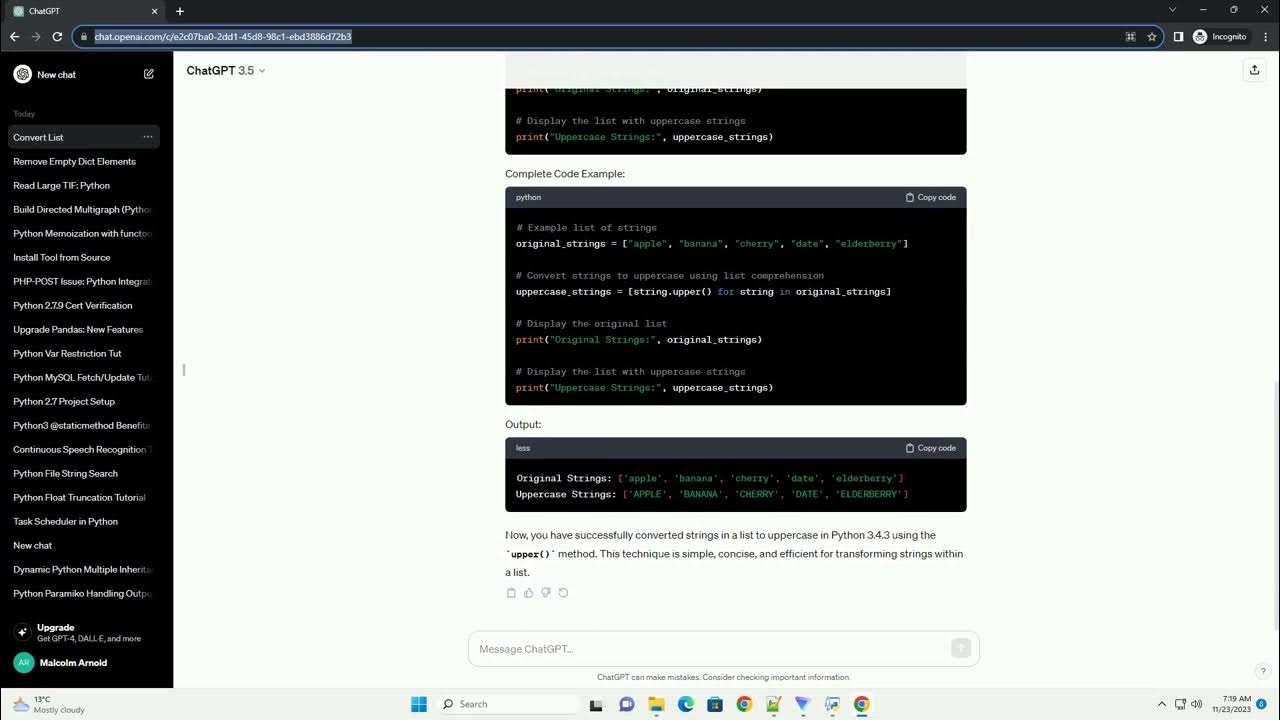 How to change strings in list into uppercase in python 3 4 3 youtube