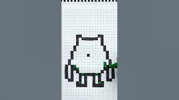 How to Draw Mike Wazowski (Monsters Inc) #shorts #pixelart