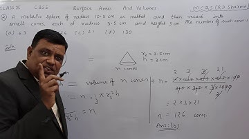 Surface Areas And Volumes | class 10 CBSE | Chapter 13 | R D Sharma solutions MCQs questions 1 and 2