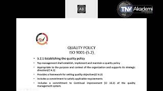 Webinar On Quality Policy Clause 5.2 of ISO 9001