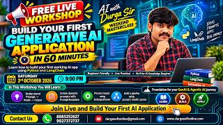 BUILD YOUR FIRST GENERATIVE AI APPLICATION IN 60 MINUTES (FREE Workshop) Online Training @ DURGASOFT screenshot 3