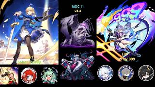 [MOC 11 v4.4] Node 1 Saber (E2S1) | Node 2 Silver Wolf Lv.999 (E0S1)