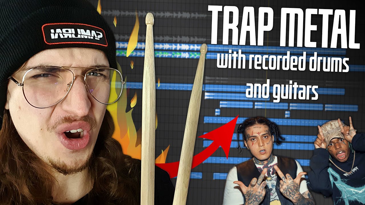 I made a TRAP METAL BEAT 🤘 with REAL DRUMS 🥁 | How to trap metal | Making beats in Reaper