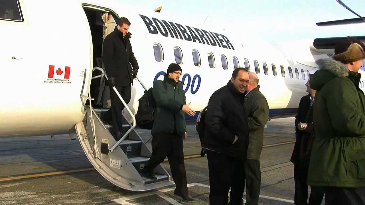 Bombardier Q400 employee shuttle aircraft YouTube