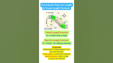 Pipe Travel Length and Cut Length  ka Formula | Formula for Pipe Cut Length #shorts #piping