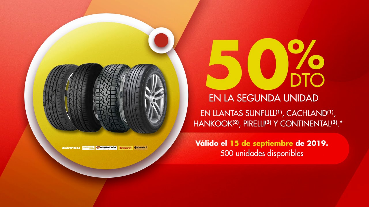 50% de descuento en la segunda unidad en en llantas - Metro