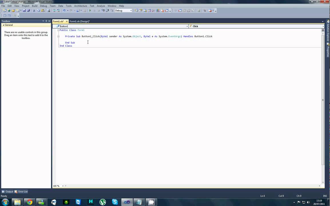 Label colour Change with button in visual studio 2010.mp4 | www ...