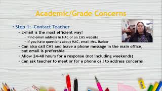 Addressing Grade/Academic Concerns for Parents