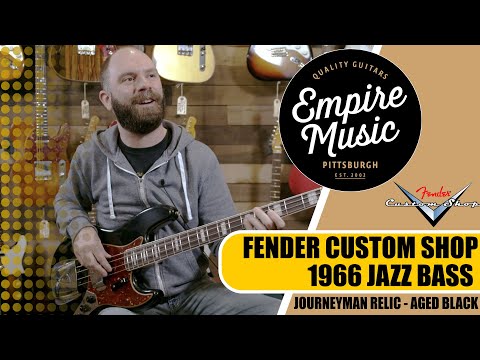 Fender Custom Shop 1966 Jazz Bass Aged Black - EMPIRE MUSIC - YouTube