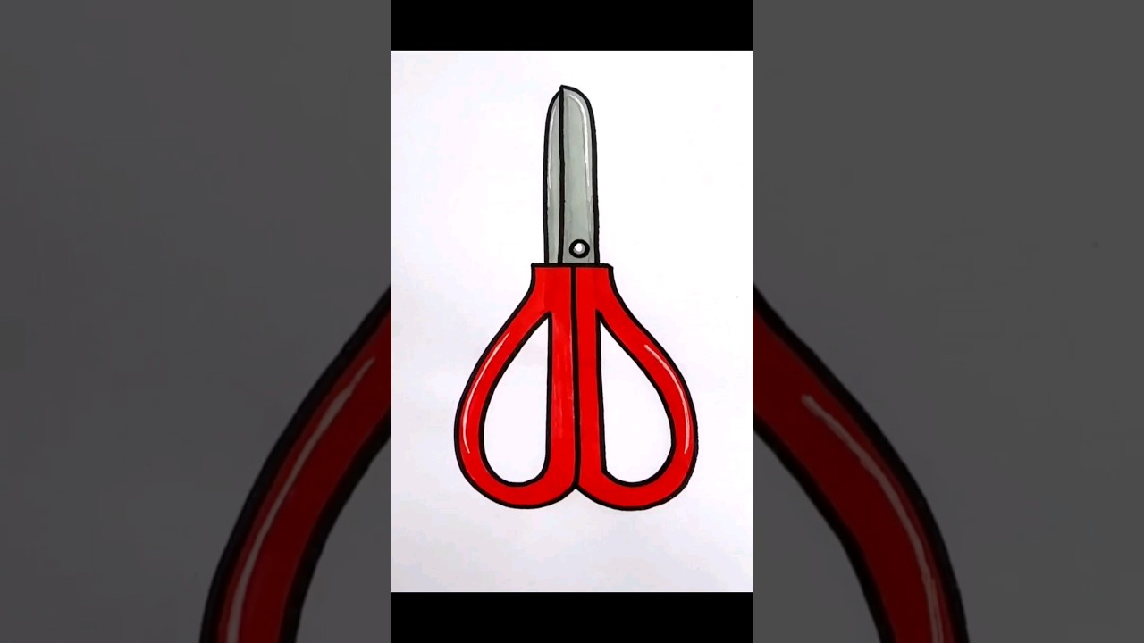 Scissors Art And Colour Drawing 