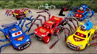 Upgrade RC LIGHTNING MCQUEEN EATER Monster Percy Spider, Monster Mcqueen Monster Truck Police Car
