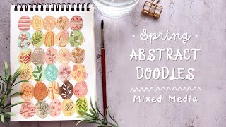 Abstract Spring Doodles with Watercolor