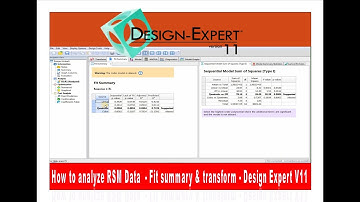 How To Analysed Data in RSM (Tutorial) : Fit Summary & transform Analysis - Design Expert V11
