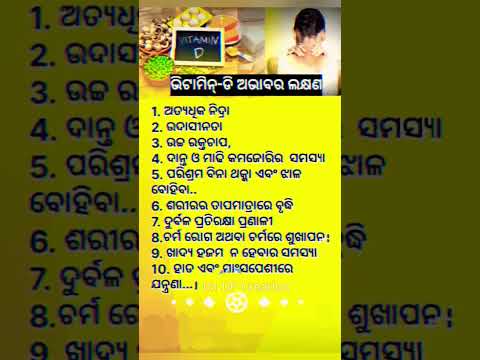 ଭ ଟ ମ ନ ଡ ଅଭ ବର ଲକ ଷଣ Symptoms Of Vitamin D Deficiency Odia Motivation Shorts Motivation Viral 