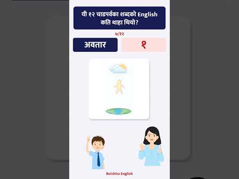 यी १२ चाडपर्वका शब्दको English कति थाहा थियो?