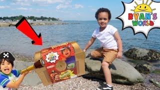 Pirate Treasure Hunt for NEW Ryan’s World Mega Mystery Treasure Chest! | Ryan’s World Toys