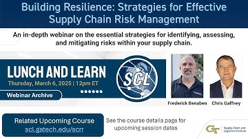 Building Resilience: Strategies for Effective Supply Chain Risk Management