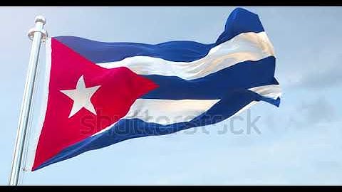Cuba Flag Waving loop 4K