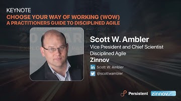 Choose your Way Of Working (WOW) - A practitioners guide to disciplined agile | Keynote Talk