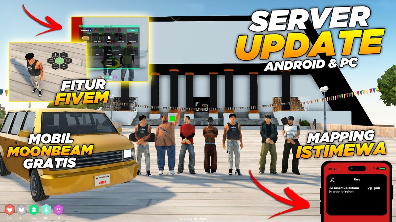 SERVER GTA ROLEPLAY ANDROID TERBARU UPDATE FITUR FIVEM & MAPPING !! REVIEW SERVER GTA SAMP