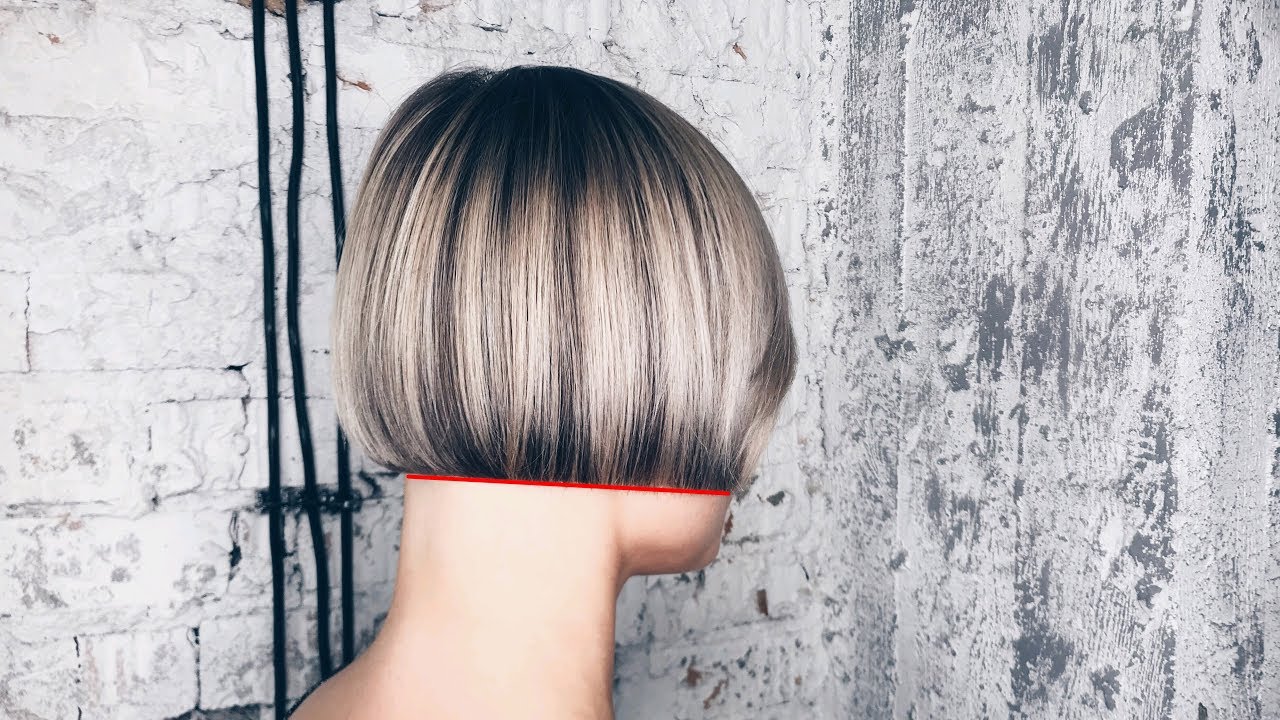 how to cut bob haircut with line technique tutorial YouTube