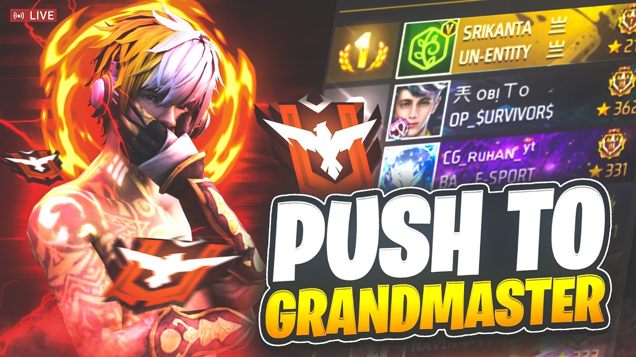 V Badge Grandmaster Push 🔥 Free Fire Live Rank Push With Srikanta # ...