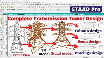 Complete transmission tower design by Staad Pro | structural design | civil engineering | online |