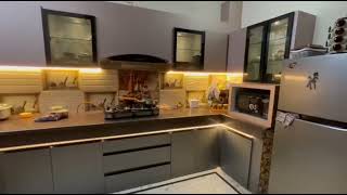 Acp sheet aluminium handless modular kitchen cabinet 