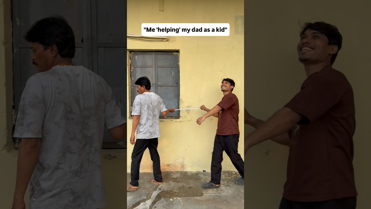 "Me 'helping' my dad as a kid" 😎