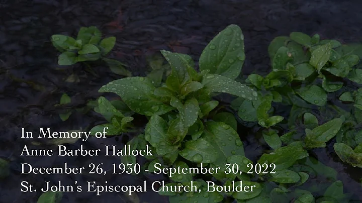 A Memorial Service for Anne Barber Hallock