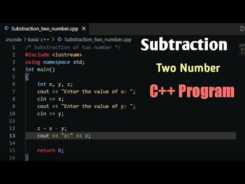 C++ program - subtraction of two number [ in Hindi ]
