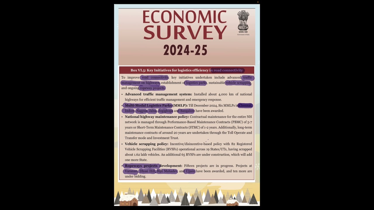 Road connectivity, Multi Modal Logistics Park, Ropeways project, UPSC Pre & GS3, 