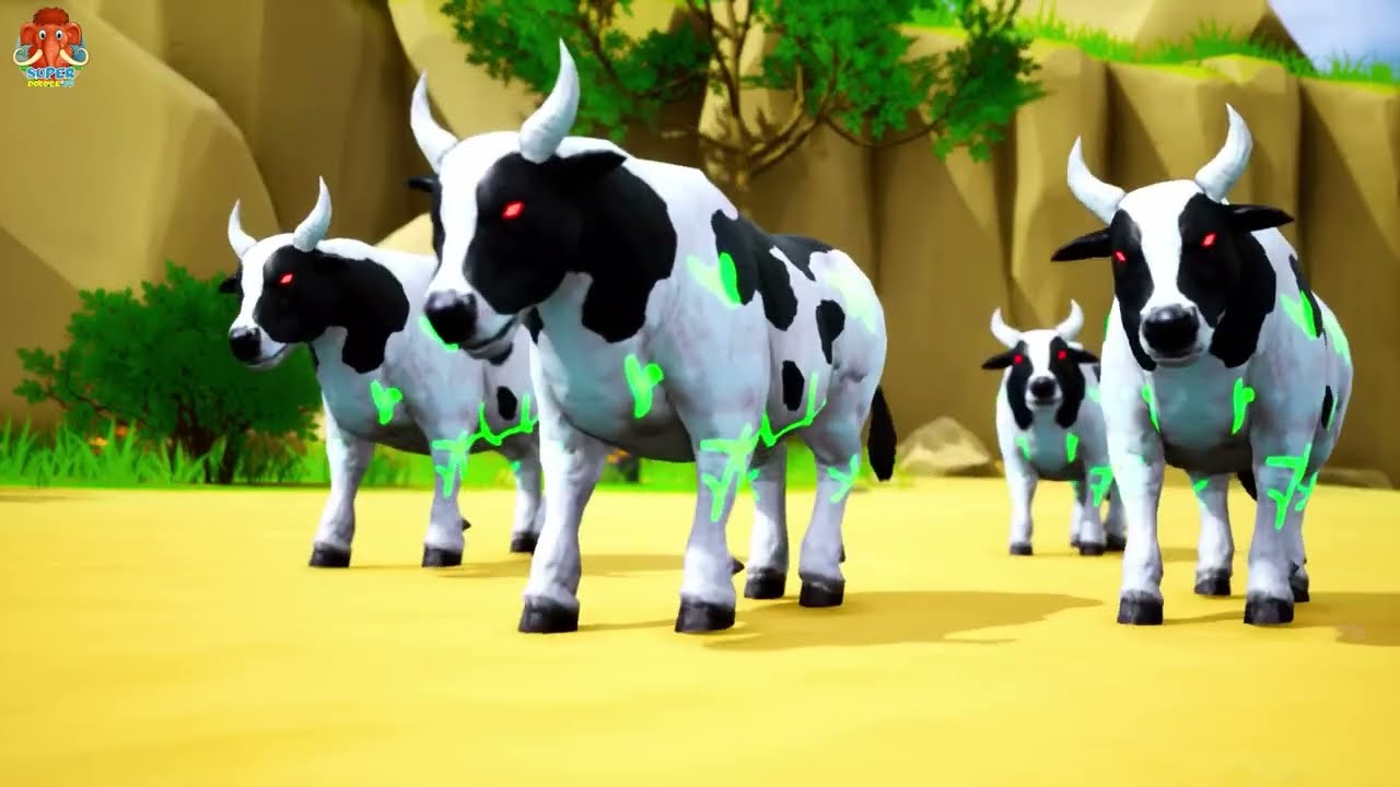 10 Mammoth Elephant vs 10 Giant Buffalo vs 10 Cow Fight Cow Cartoon Buffalo Saved By Giant Gorilla