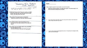 Translating Word Problems into Equations