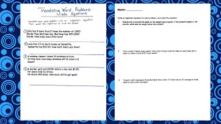 Translating Word Problems into Equations